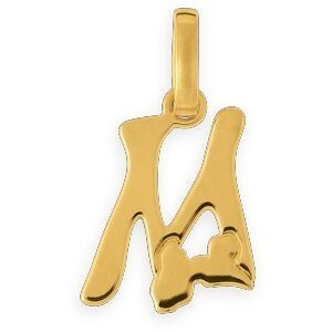 Pendentif Or 375 Initiale M Carte Guadeloupe 10*17mm Avec Bélière