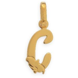 Pendentif Or 375 Initiale C Carte Martinique 6.3*18mm Avec Bélière