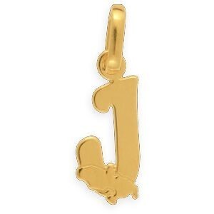 Pendentif Or 375 Initiale J Carte Martinique 6*18mm Avec Bélière