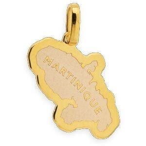 Pendentif Carte Martinique 11*20mm Avec Bélière Or 375