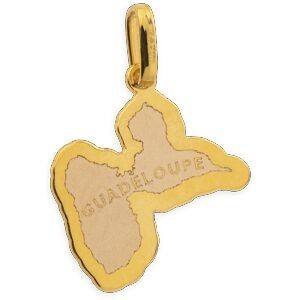 Pendentif Or 375 Carte Guadeloupe 15*21mm Avec Bélière