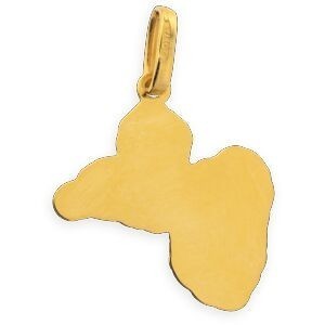 Pendentif Or 375 Carte Guadeloupe 15*21mm Avec Bélière