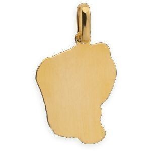 Pendentif Or 750 Carte Guyane 12*21mm Avec Bélière