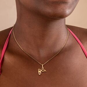 Pendentif Or 375 Carte Guadeloupe Palmier 16*26mm