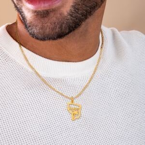 Pendentif Or 750 Carte Guyane Palmier 15*26mm Avec Bélière