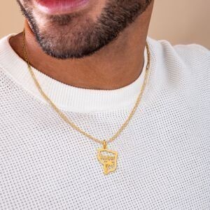 Pendentif Or 750 Carte Guyane Palmier 15*26mm Avec Bélière