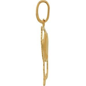 Pendentif Or 750 Carte Guyane 12*20mm Avec Bélière Gravure Tortue