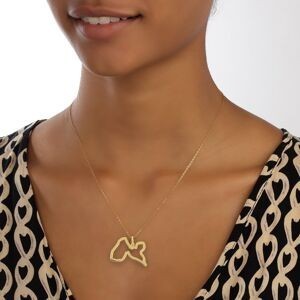 Pendentif Plaqué Or Carte Guadeloupe Gravée 28*20mm Avec Bélière