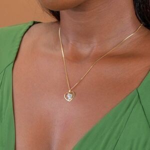 Pendentif Or 750 Cœur Carte Guyane Email Pailleté 15*17mm