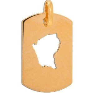 Pendentif Carte Guyane Or 750 11.5*20mm Avec Bélière