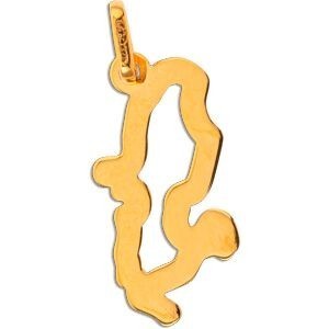 Pendentif Or 375 Diamanté Carte Martinique 9*18mm Avec Bélière
