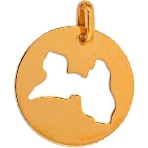 Pendentif Or 375 Diamanté Carte Guadeloupe Ajourée 16*20mm Avec Bélière