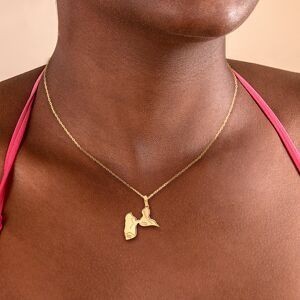 Pendentif Plaqué Or Carte Guadeloupe 24*33mm Avec Bélière