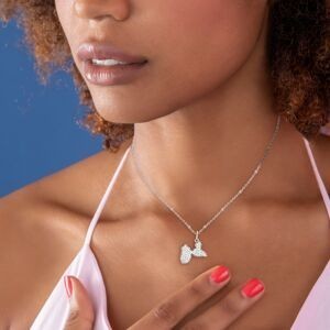 Pendentif Argent 925 Carte Guadeloupe Zirconium 20*28mm Avec Bélière