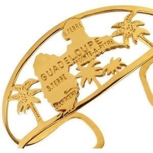 Jonc Plaqué Or Carte Guadeloupe Palmiers 40mm Modèle Enfant