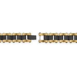 Bracelet Acier Bicolore 21cm Plaque Carte Guadeloupe 39*10.5mm