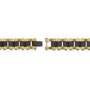 Bracelet Acier Bicolore 21cm Plaque Carte Guadeloupe 39*10.5mm