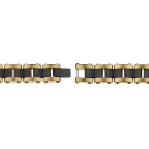 Bracelet Acier Bicolore 21cm Plaque Carte Martinique 39*10.5mm