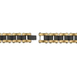 Bracelet Acier Bicolore 21cm Plaque Carte Martinique 39*10.5mm