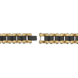 Bracelet Acier Bicolore 21cm Plaque Carte Guyane 39*10.5mm