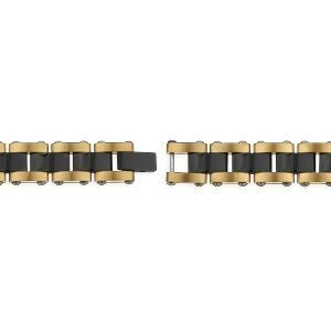 Bracelet Acier Bicolore 21cm Plaque Carte Guyane 39*10.5mm