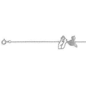 Bracelet Argent 925 1.2mm Carte Guadeloupe 971 Palmier 22.5*16.5mm 15  à 19cm