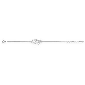 Bracelet Argent 925 1.2mm Carte Martinique 972 Palmier 29*12.5mm 15  à 19cm
