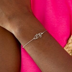 Bracelet Argent 925 1.2mm Carte Martinique 972 Palmier 29*12.5mm 15  à 19cm