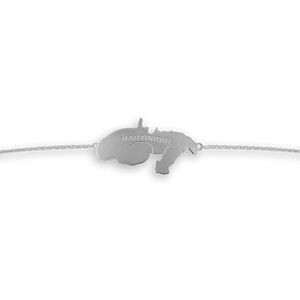 Bracelet Argent 925 1.2mm Carte Martinique 28*12mm 15  à 19cm