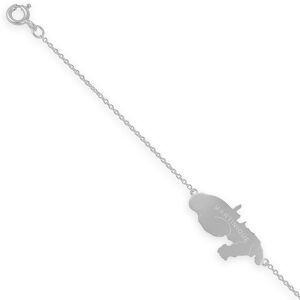 Bracelet Argent 925 1.2mm Carte Martinique 28*12mm 15  à 19cm