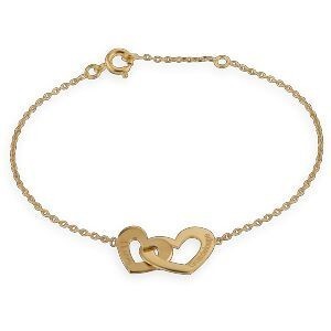 Bracelet Plaq Or Chaîne 1.3mm Cœur 10  à 12mm Gravé I Love Guadeloupe 16  à 18cm