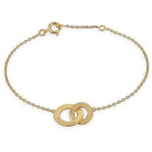 Bracelet Plaq Or Chaîne 1.3 mm Motif Cercle 10 Et 12mm Gravé I Love Martinique 16 A 18cm