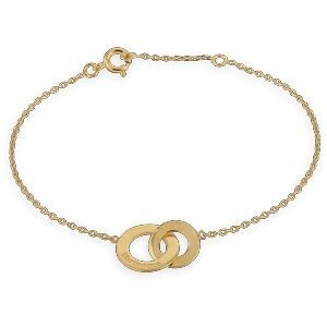 Bracelet Plaq Or Chaîne 1.3 mm Motif Cercle 10 Et 12mm Gravé I Love Martinique 16 A 18cm