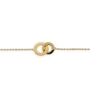 Bracelet Plaq Or Chaîne 1.3 mm Motif Cercle 10 Et 12mm Gravé I Love Martinique 16 A 18cm