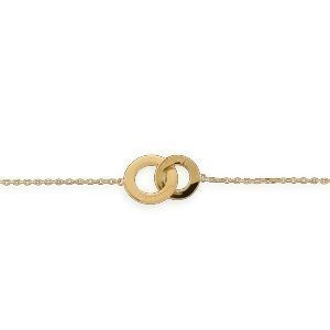 Bracelet Plaq Or Chaîne 1.3 mm Motif Cercle 10 Et 12mm Gravé I Love Martinique 16 A 18cm