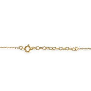 Bracelet Plaq Or Chaîne 1.3 mm Motif Cercle 10 Et 12mm Gravé I Love Martinique 16 A 18cm