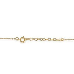 Bracelet Plaq Or Chaîne 1.3 mm Motif Cercle 10 Et 12mm Gravé I Love Martinique 16 A 18cm