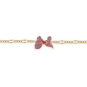 Bracelet Plaqué Or Carte Guadeloupe 14*9mm Email Rose Mauve 14  à 16cm