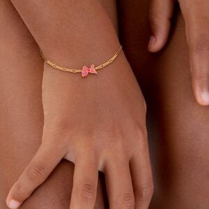 Bracelet Plaqué Or Carte Guadeloupe 14*9mm Email Rose Mauve 14  à 16cm
