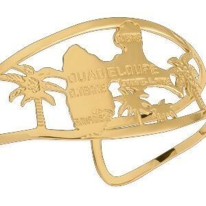 Jonc Plaqué Or Carte Guadeloupe Palmiers 65mm