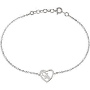 Bracelet Argent 925 Cœur Carte Martinique 10mm 18  à 20cm