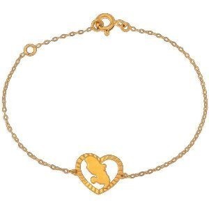 Bracelet Or 375 17  à 19cm Cœur Diamanté Carte Martinique 11.2*12.8mm