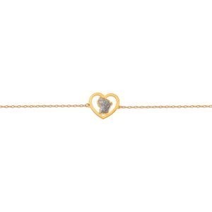 Bracelet Or 750 Cœur Carte Guyane Email Pailleté 17  à 19cm