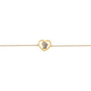 Bracelet Or 750 Cœur Carte Guyane Email Pailleté 17  à 19cm