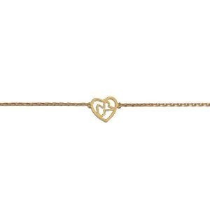 Bracelet  Plaqué Or 18  à 20cm Cœur Guadeloupe 10mm