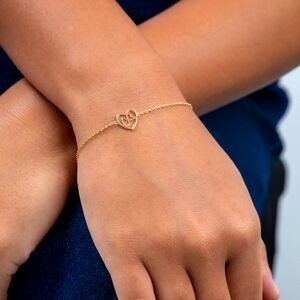 Bracelet  Plaqué Or 18  à 20cm Cœur Guadeloupe 10mm