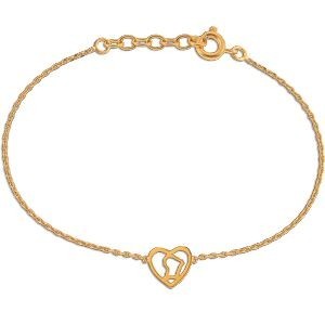Bracelet Plaqué Or 18  à 20cm Cœur Guyane 10mm