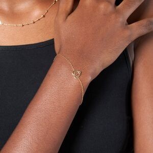 Bracelet Plaqué Or 18  à 20cm Cœur Guyane 10mm