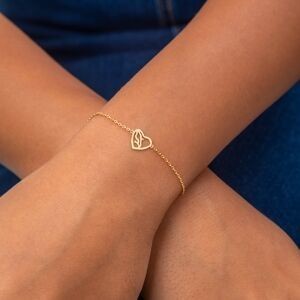 Bracelet  Plaqué Or 18  à 20cm Cœur Martinique 10mm