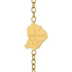 Chaîne Main Or 750 19cm Carte Guyane 9*8mm